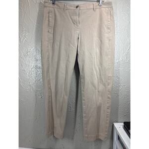 Eileen Fisher Womens Organic Cotton Cropped Pants‎ Tan Khaki Size 34x25